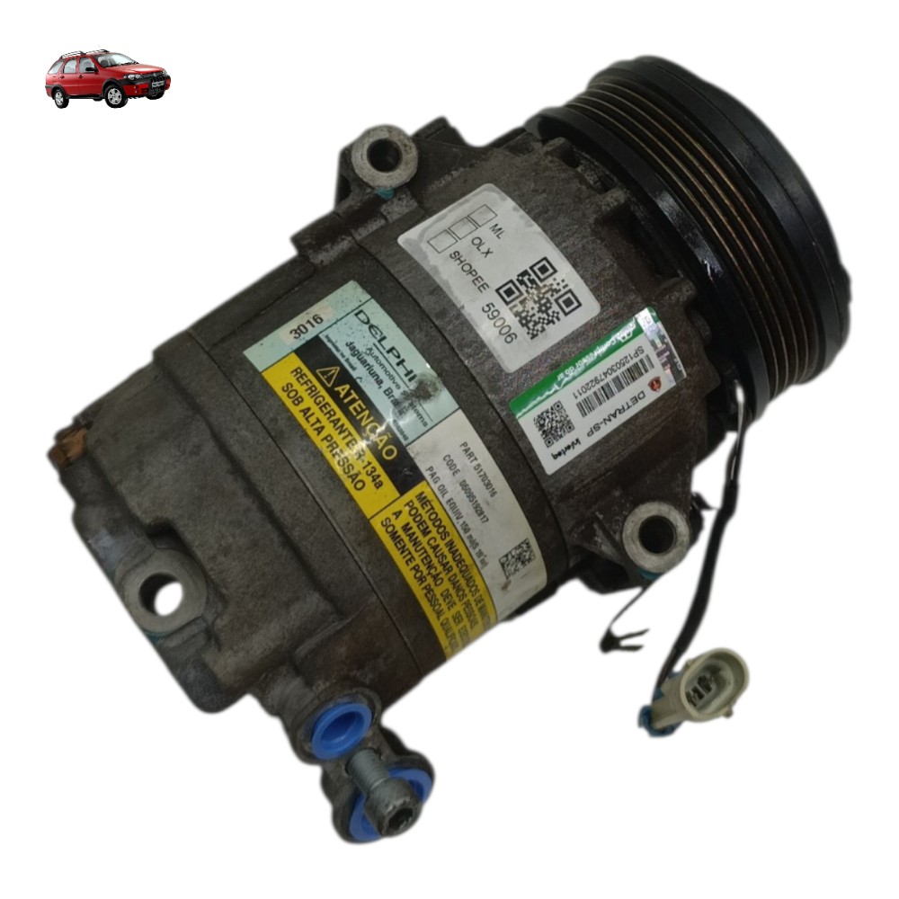 Compressor ar condicionado Palio weekend adventure 1.8 2005 2006 2007 2008 2009 1