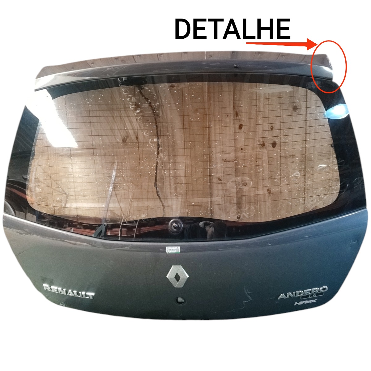Tampa Traseira Renault Sandero 2008 2009 2010 2011 Detalhe Cinza-escuro 1