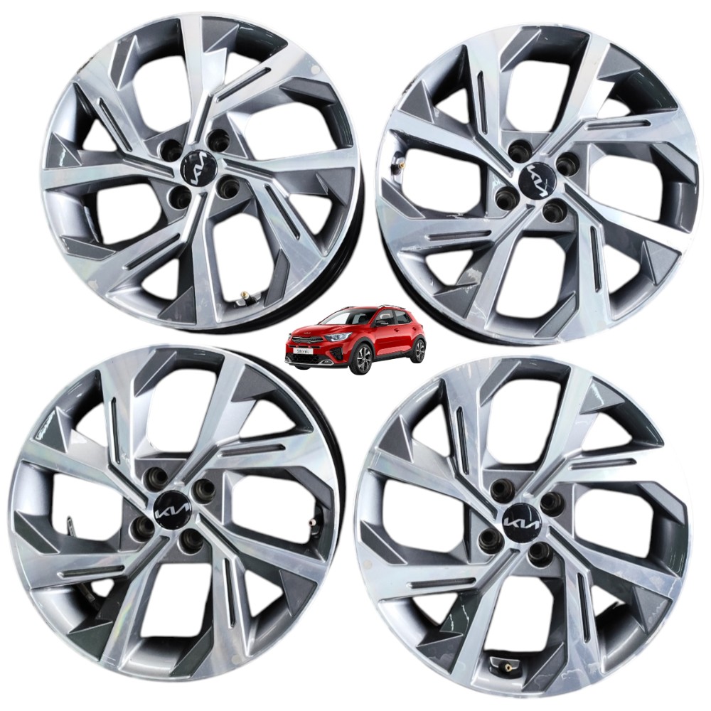 Jogo Roda Aro 17 4×100 Kia Stonic 2022 2023 2025 Cinza 1