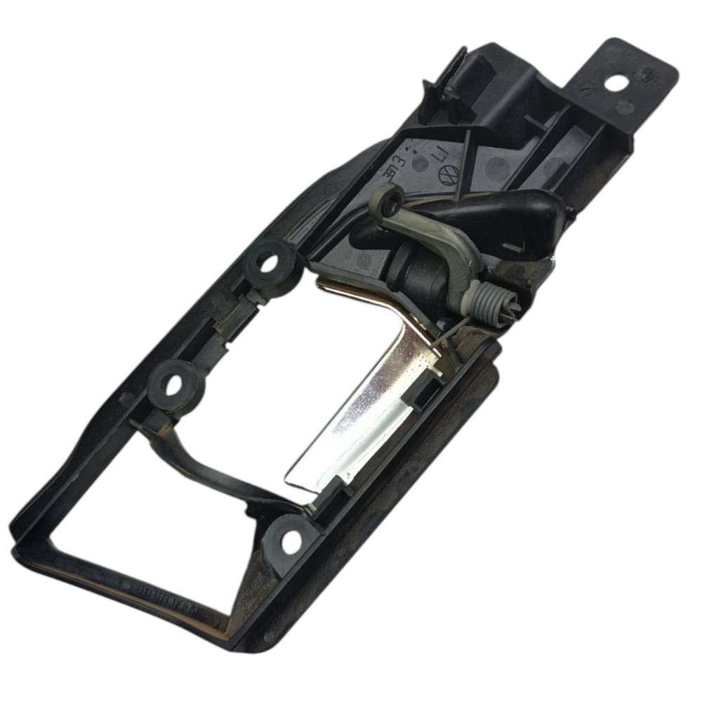 Maçaneta Interna Traseira Esquerda Vw Polo Hatch 2008 2009 Prateado Traseira 3