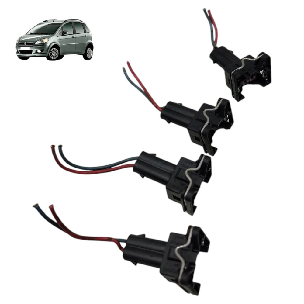 Jogo plug conector Fiat Idea strada 1.4 fire 2005 2006 2007 1