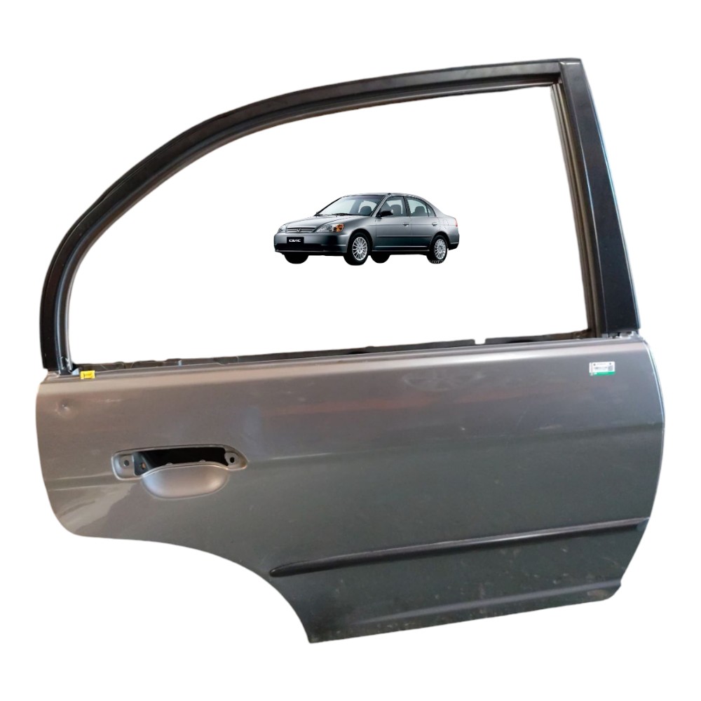Porta Traseira Direita Honda Civic G7 2001 2002 2003 2004 05 Traseira Direita Prata 1