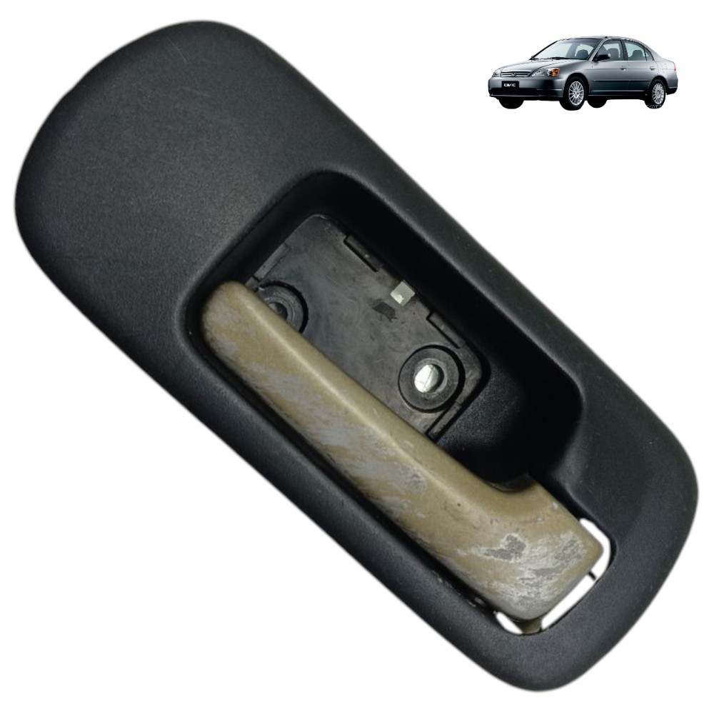 Maçaneta Interna Dianteira Direita Honda Civic G7 2001 2002 Prata Dianteira 1
