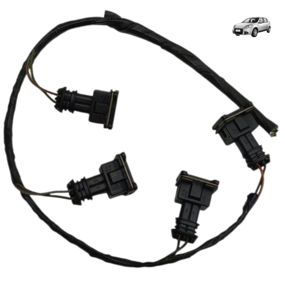 Jogo plug conector bico injeto Renault Sandero 1.6 8v 2013 1
