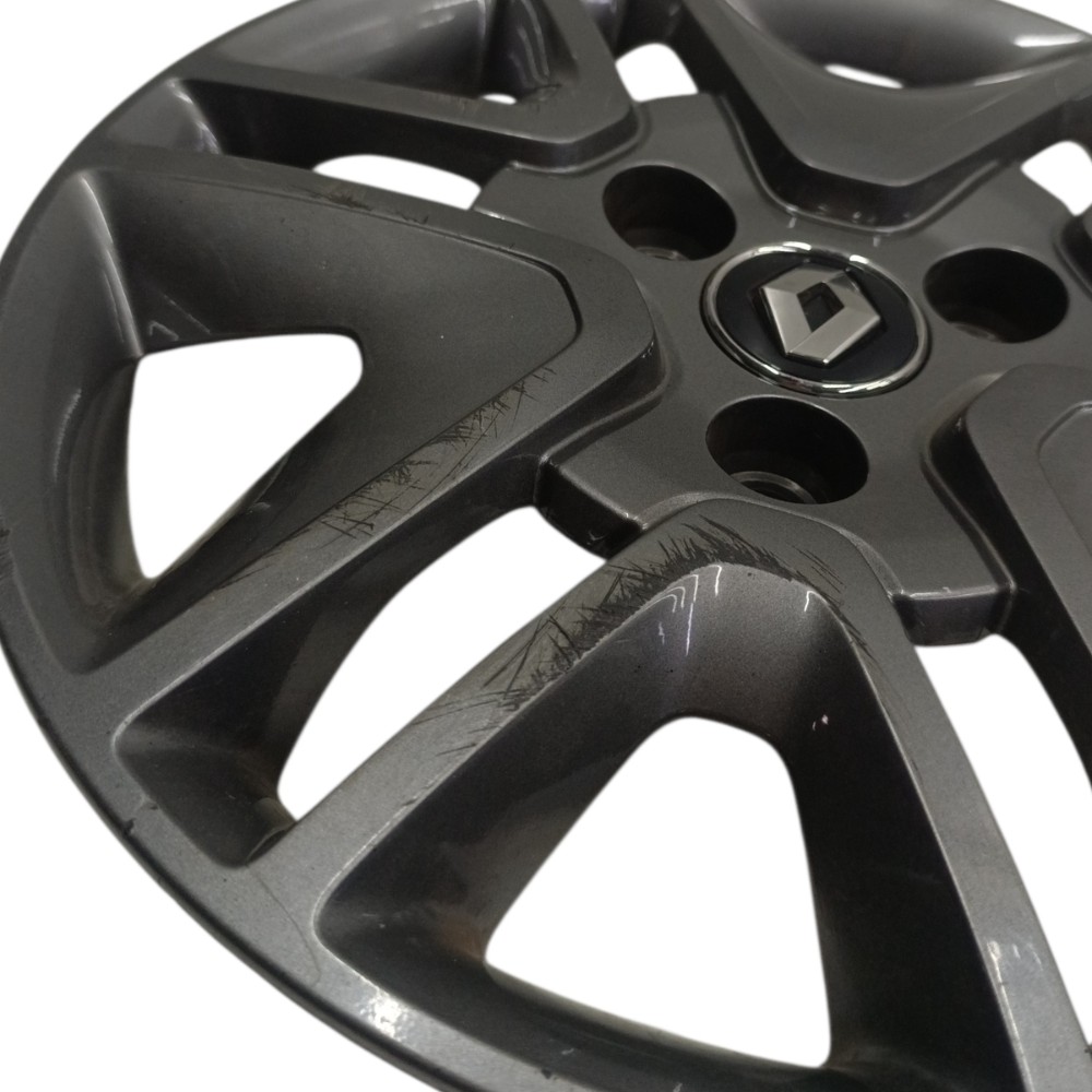 Calota Roda Aro 14 Renault Kwid 2022 2023 2024 Com Riscos Cinza 3