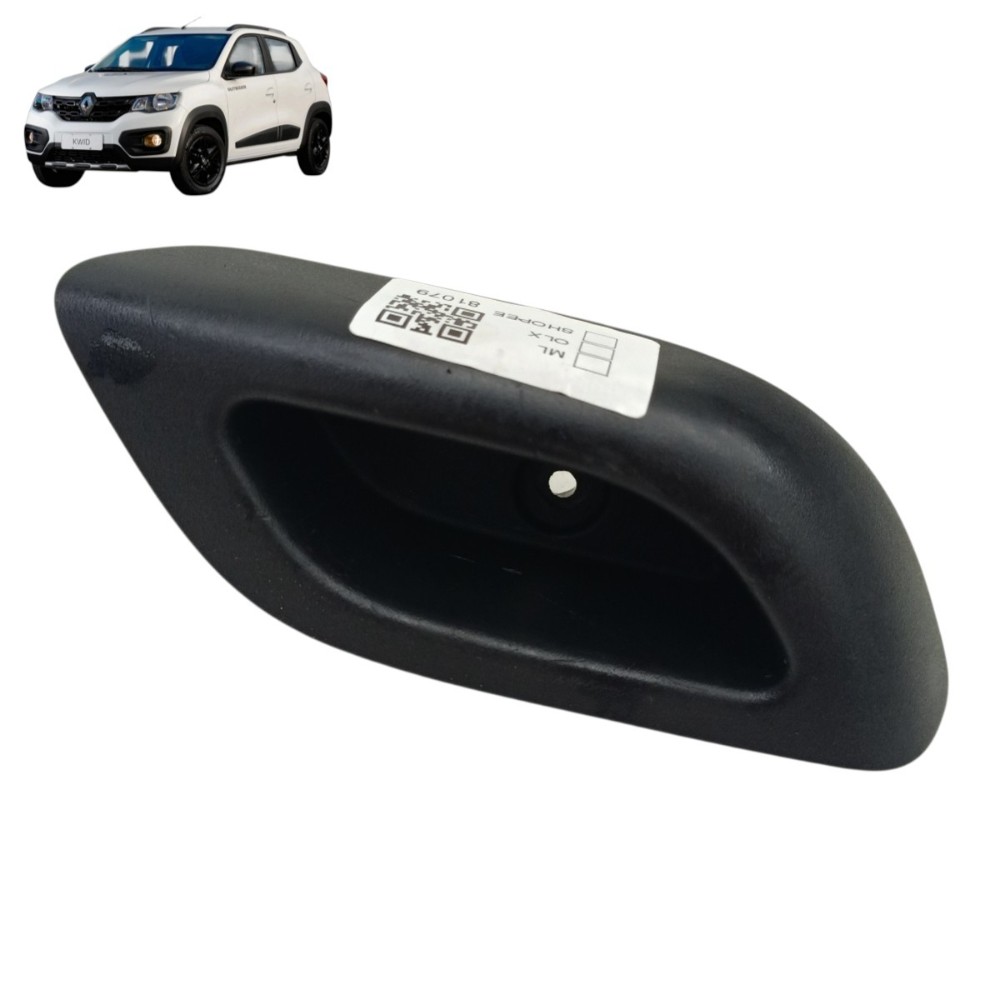 Puxador Interno Porta Traseira Esquerda Renault Kwid 2020 Preto Traseira