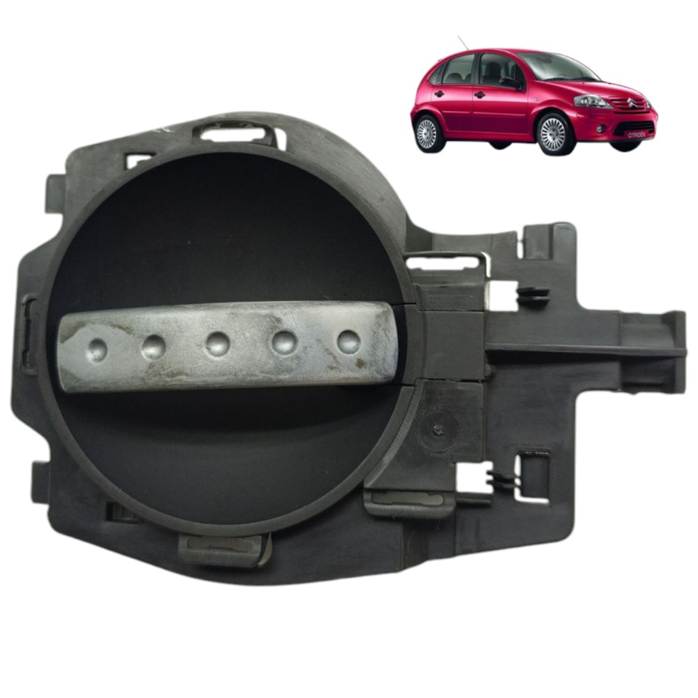 Maçaneta Interna Lado Esquerdo Citroen C3 2004 2005 2006 07 Prata Dianteira/traseira 1
