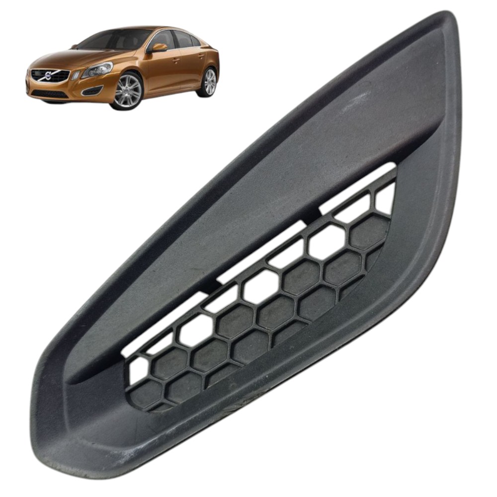 Grade Farol Milha Esquerdo Volvo S60 2010 2011 2012 2013 Preto Esquerdo 1