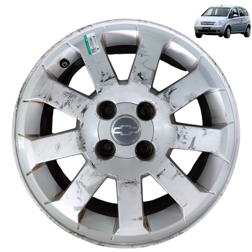 Roda Aro 15 Liga Leve 4×100 Gm Meriva Prisma Corsa Reformar Cinza 1