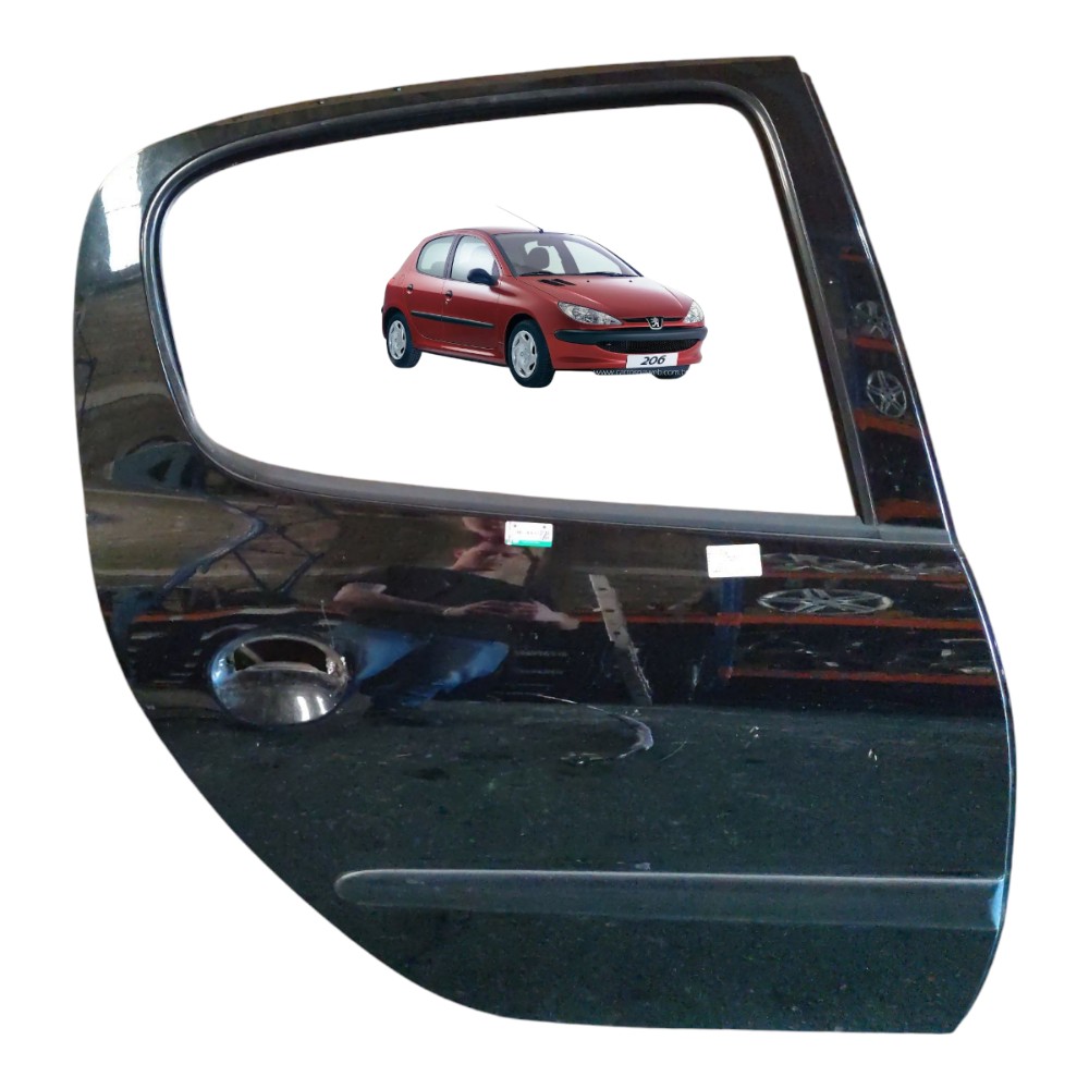 Porta Traseira Direita Peugeot 206 207 2006 2007 2008 09 11 Traseira Direita Preto 1