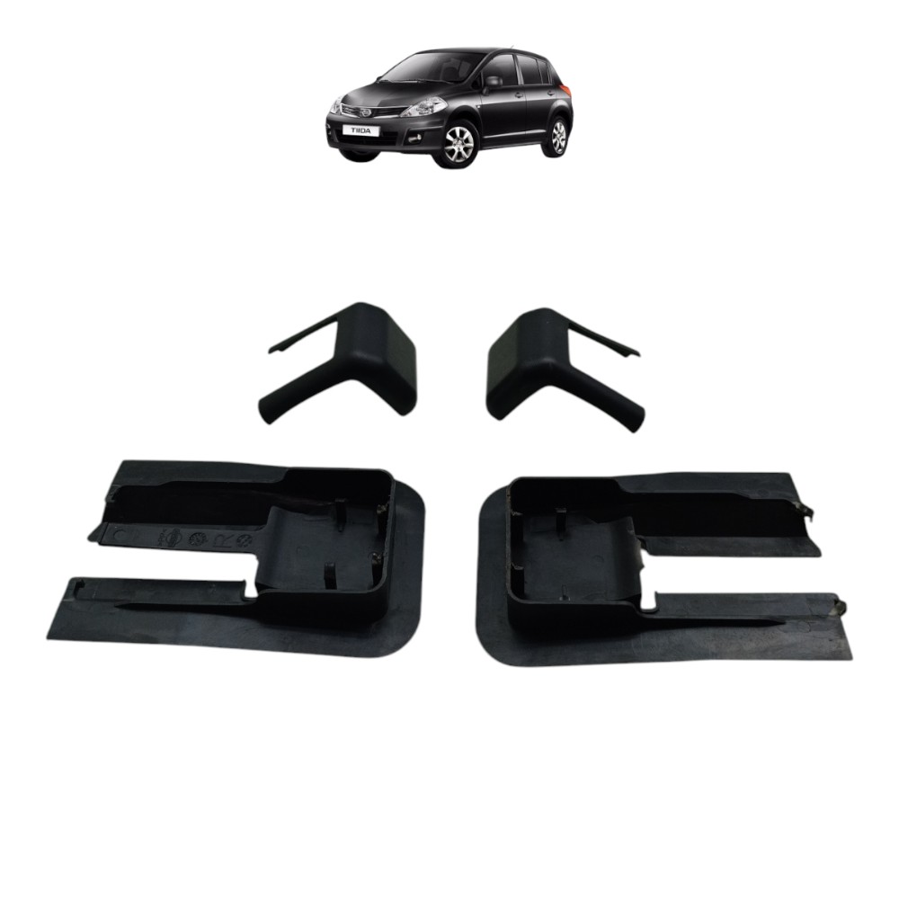 Jogo Acabamento Trilho Banco Traseiro Nissan Tiida 2011 2012 Preto 1