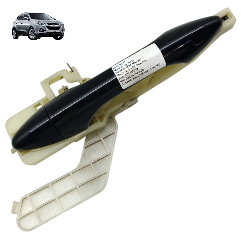 Maçaneta Externa Traseira Esquerda Hyundai Ix35 2011 2012 13 Preto Traseira 1