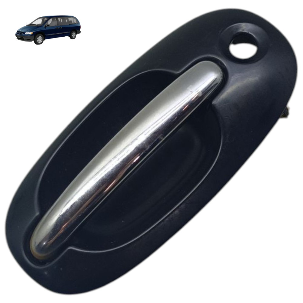 Maçaneta Externa Dianteira Direita Chrysler Caravan 1999 00 Prata Dianteira 1