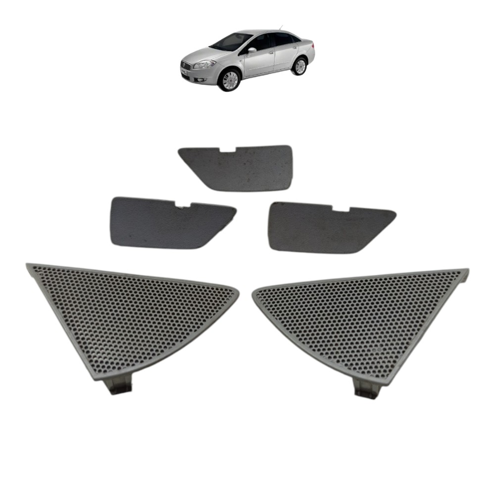 Jogo Acabamento Forro Porta Fiat Linea 2009 2010 2011 2012 Cinza 2