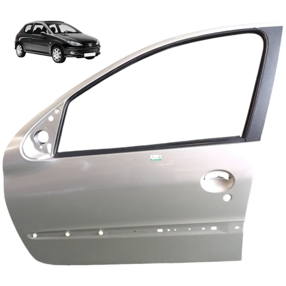 Porta Dianteira Esquerda Peugeot 206 207 2007 2008 4 Portas Dianteira Esquerdo Prata 1
