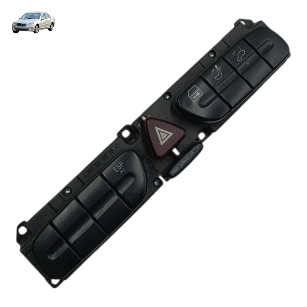 Comando Botão Alerta Trava Porta Esp Mercedes C230k 2003 04 Preto 1