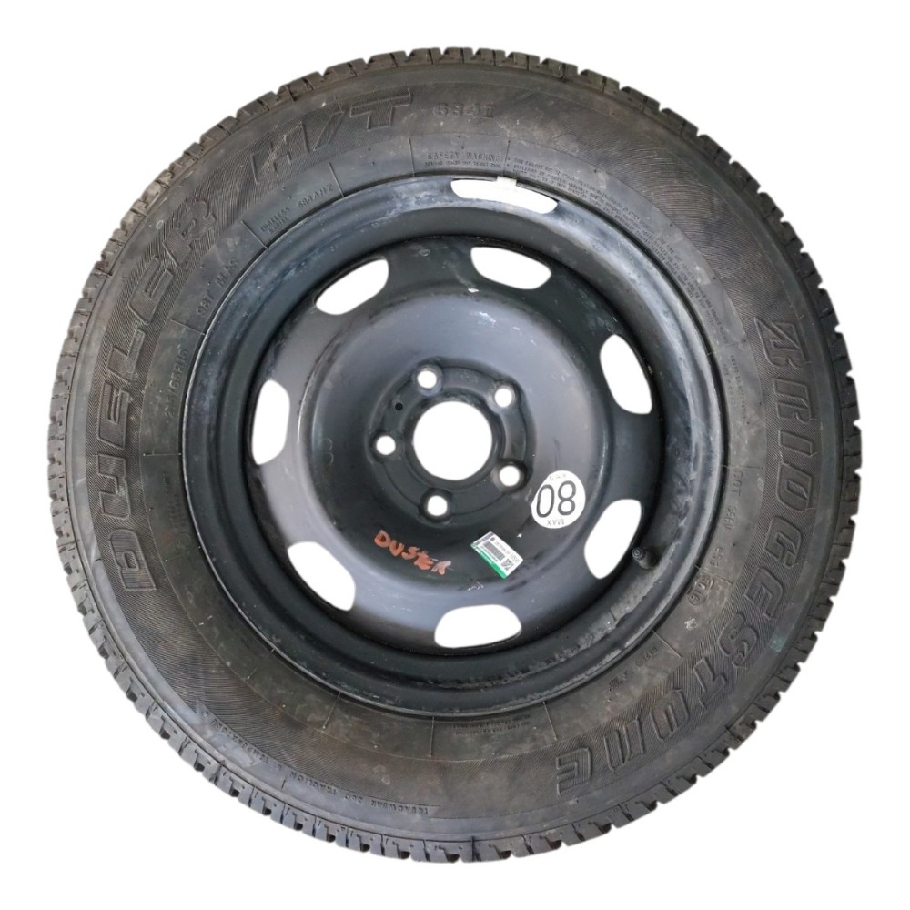 Roda Pneu Estepe Aro 16 215/65 Zerado Renault Duster 2016 Preto
