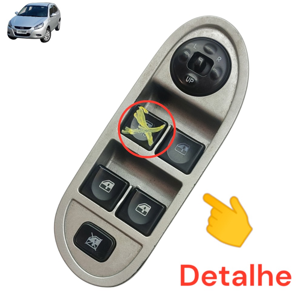 Comando Botão Vidro Jac J3 2011 2012 2013 2014  Com Detalhe 1