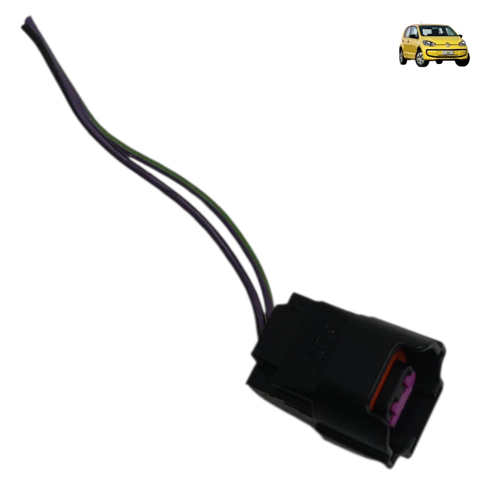 Plug conector bico injetor vw up polo gol fox 1.0 3cc mpi