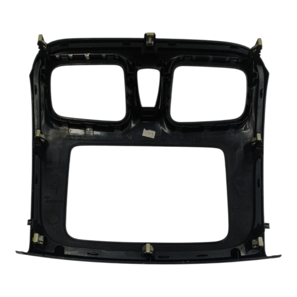 Moldura Central Painel Renault Sandero 2016 2017 2018 2019 Preto Moldado 3