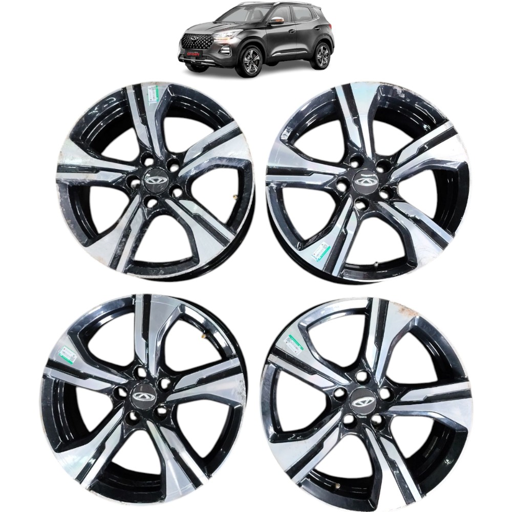 Jogo Roda Aro 17 5×108 Chery Tiggo 5x 2025 2024 Detalhes – Preto/diamantado