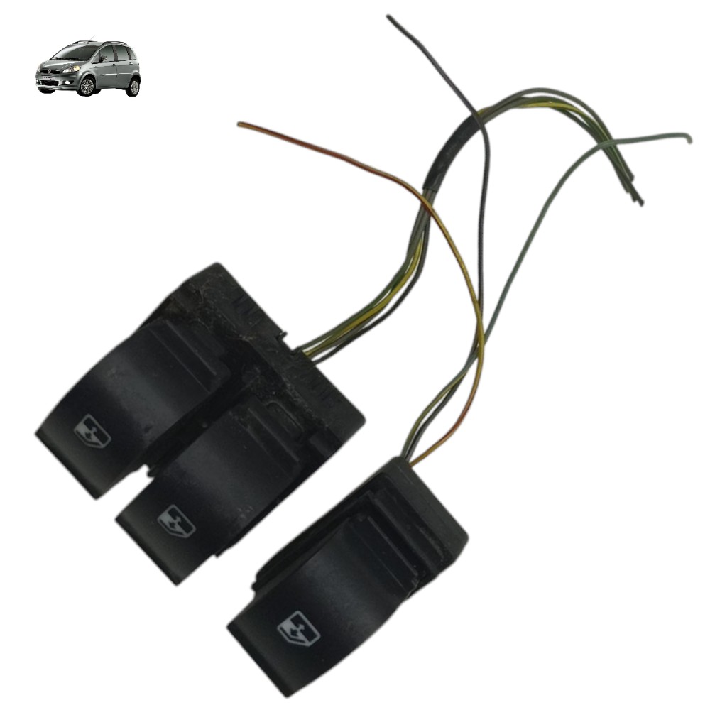 Kit Botão Vidro Elétrico Dianteiro Fiat Idea 2013 2014 2015 1
