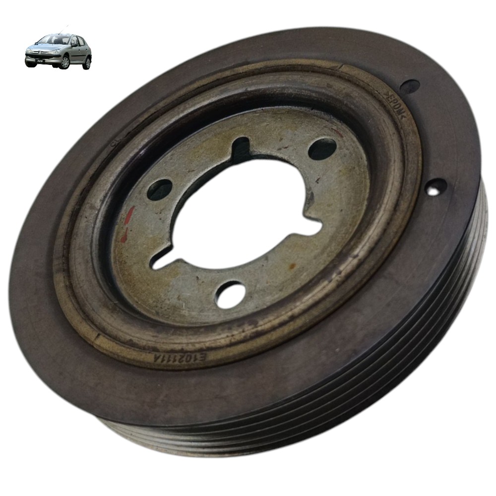 Polia Virabrequim Peugeot 206 207 1.4 Flex 2007 2008 2009 10 1