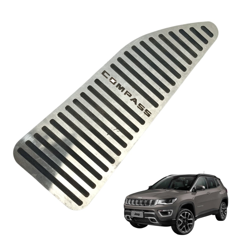 Descanso de pé aço inox jeep Compass 2018 2019 2020