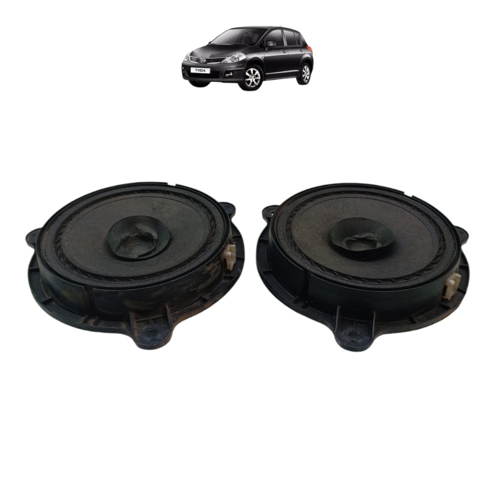 Par Alto Falante Porta Nissan Tiida 2007 2008 2009 10 11 12 Preto 1