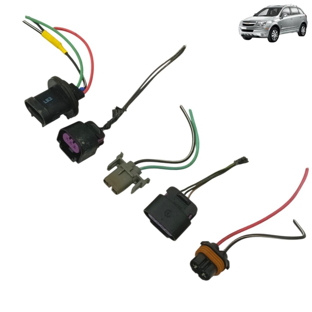 Jogo Plug Conector Farol Gm Captiva 2012 2013 2014 2015