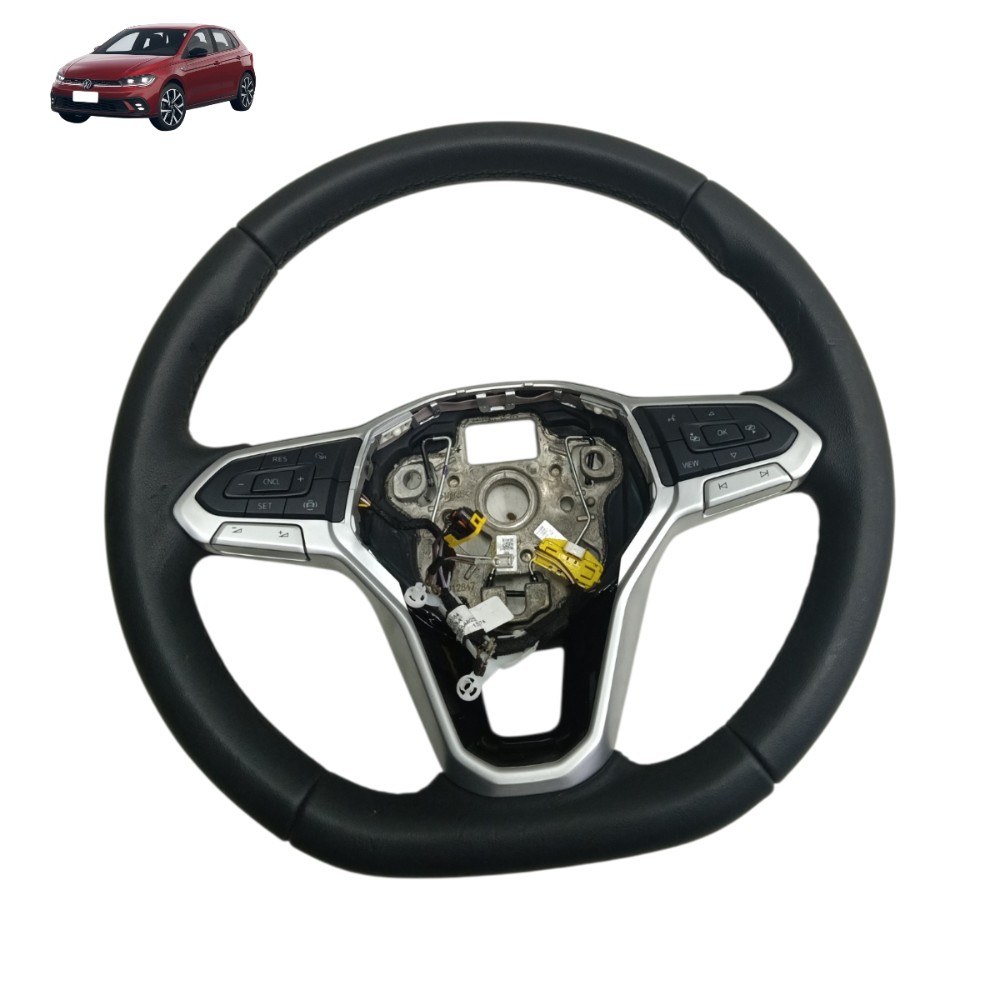 Volante Direção Com Comandos Vw Polo Virtus 2026 2025 2024 Preto