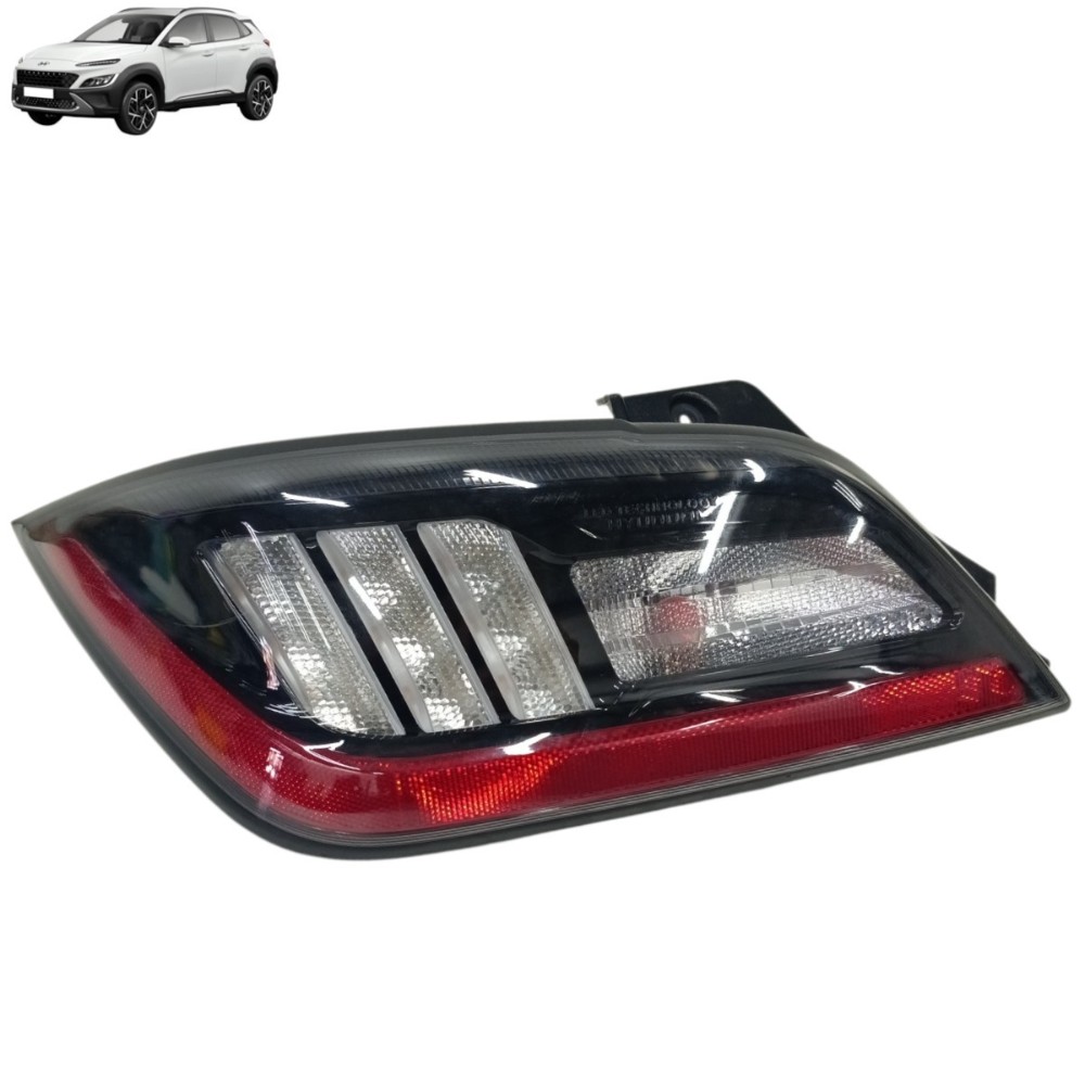 Lanterna Esquerda Parachoque Traseiro Hyundai Kona 2023 2024 Esquerdo/motorista Transparente/vermelho