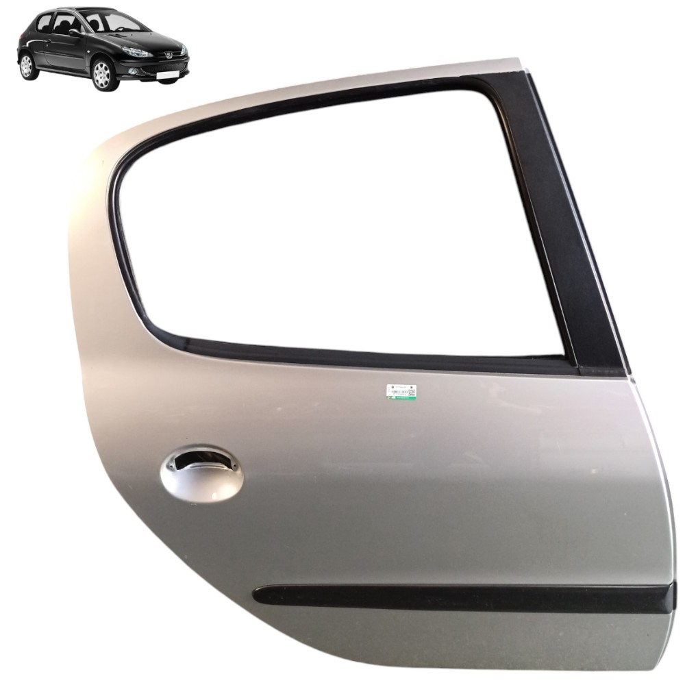 Porta Traseira Direita Peugeot 206 207 2007 2008 2009 2010 Traseira Direito Prata 1