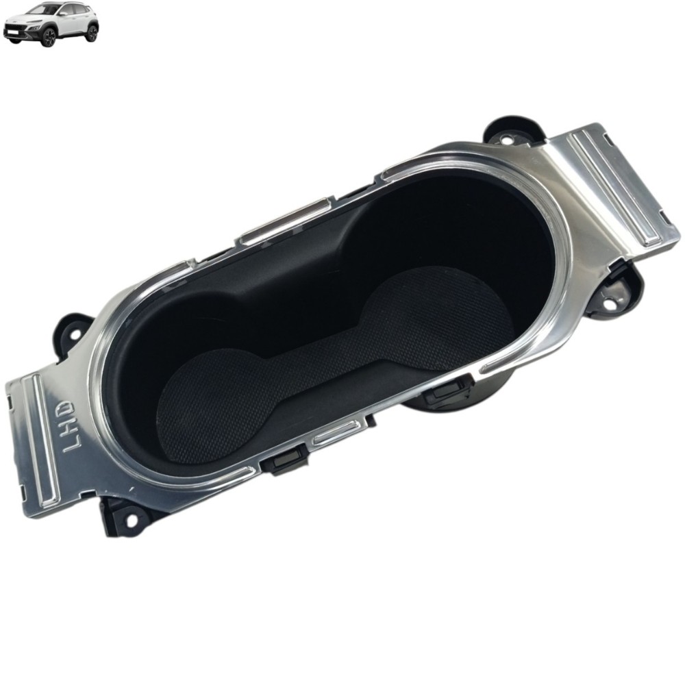 Porta Copo Console Central Hyundai Kona 2023 2024 Preto/prata