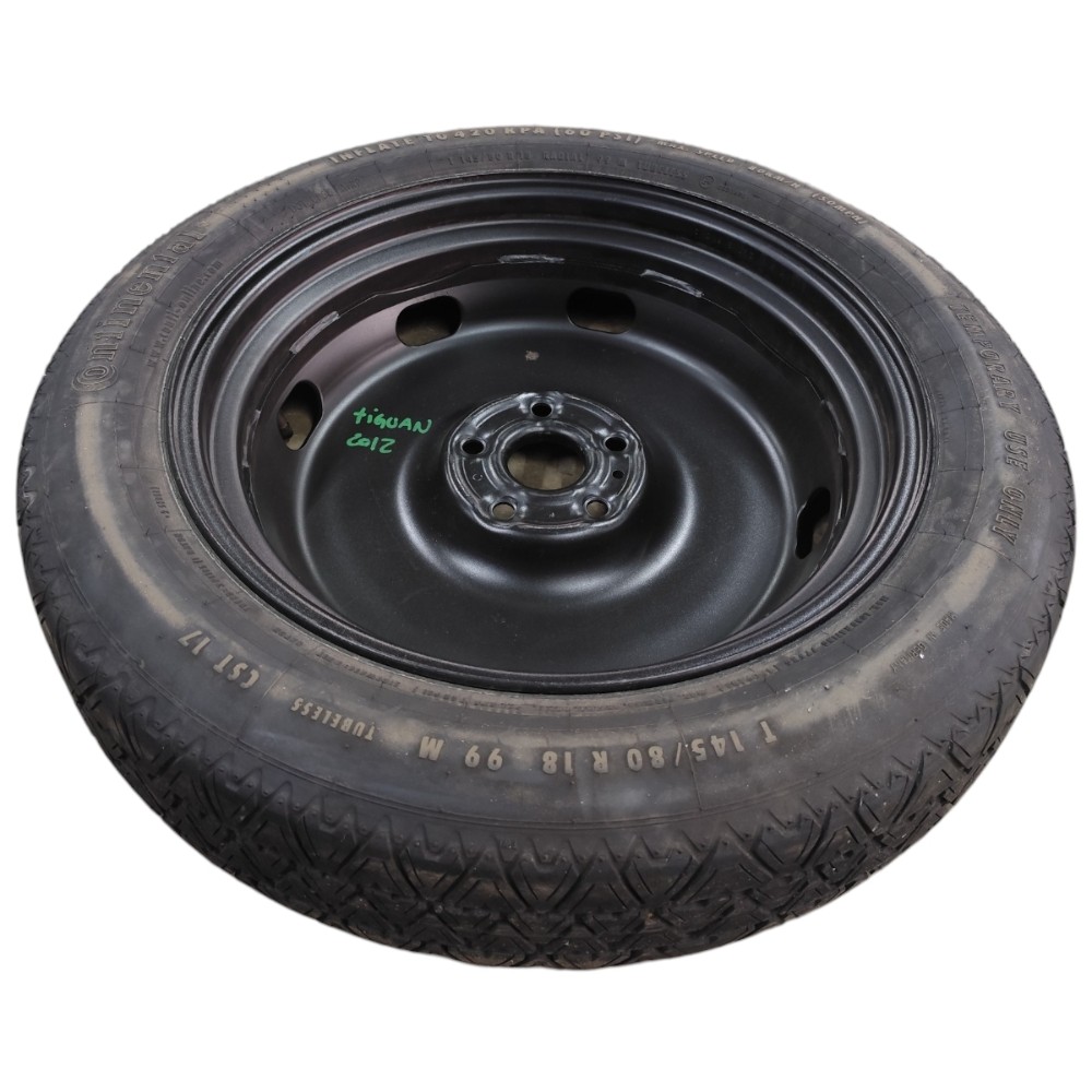 Roda Estepe Fino Aro 18 5×112 Vw Tiguan 2011 2012 2013 2014 Preto 5