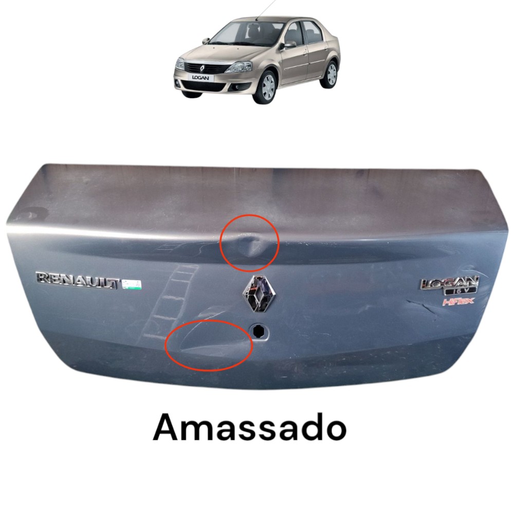 Tampa Traseira Renault Logan 2007 2008 2009 2010 Cinza 1
