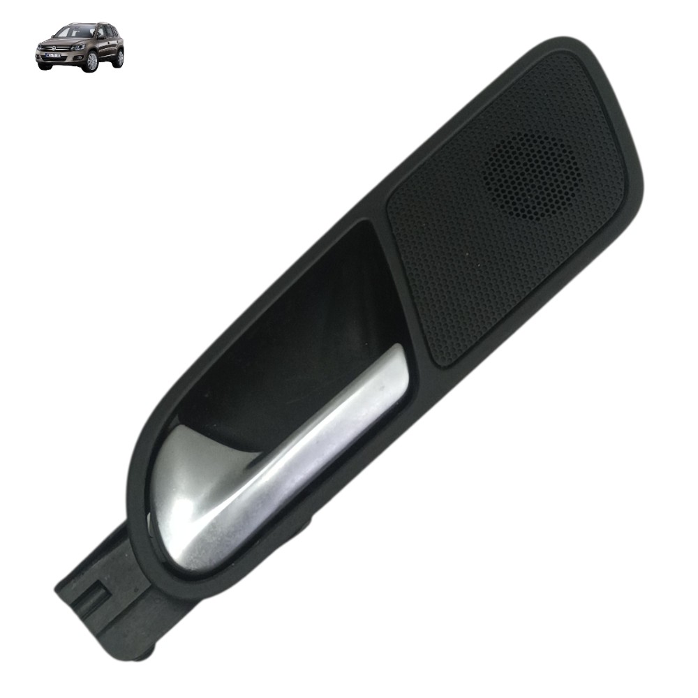 Maçaneta Interna Traseira Esquerda Vw Tiguan 2011 2012 2013 Preto/prata Traseira 1