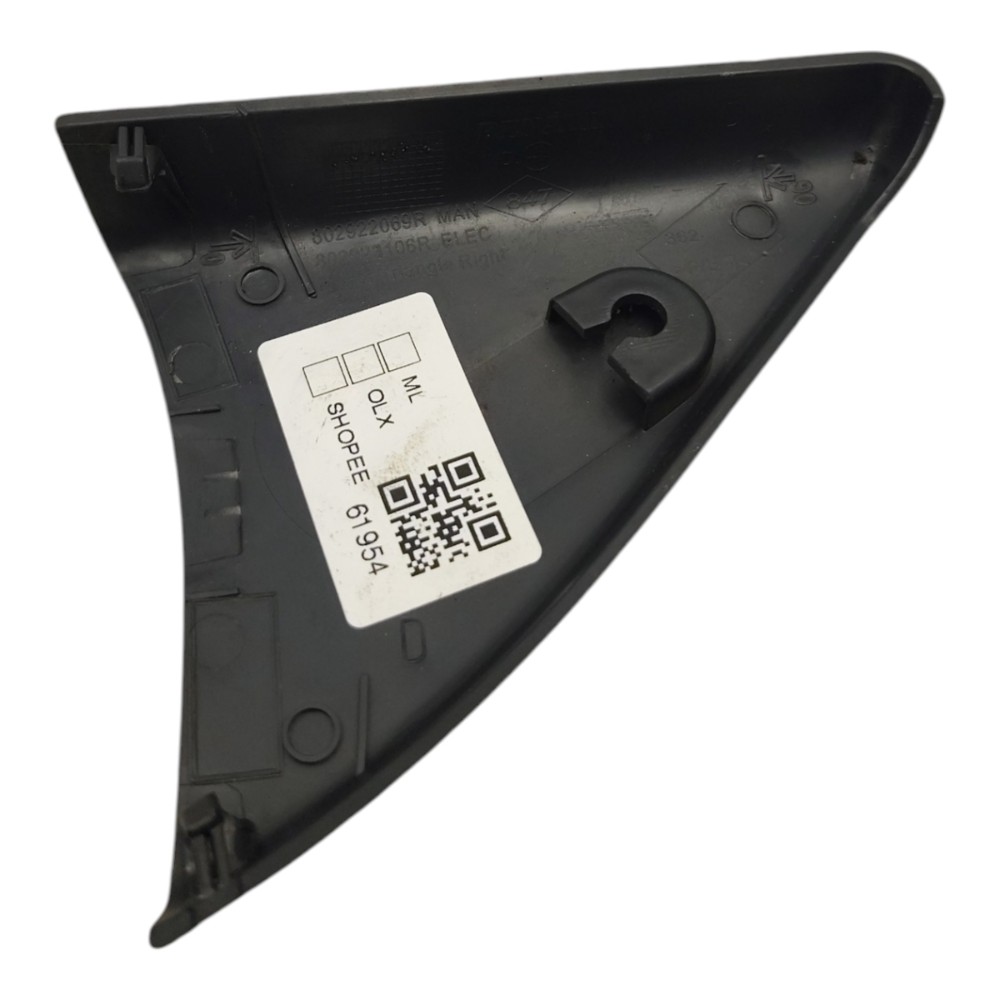 Moldura Interna Retrovisor Direito Renault Sandero 2016 2017 Preto 4