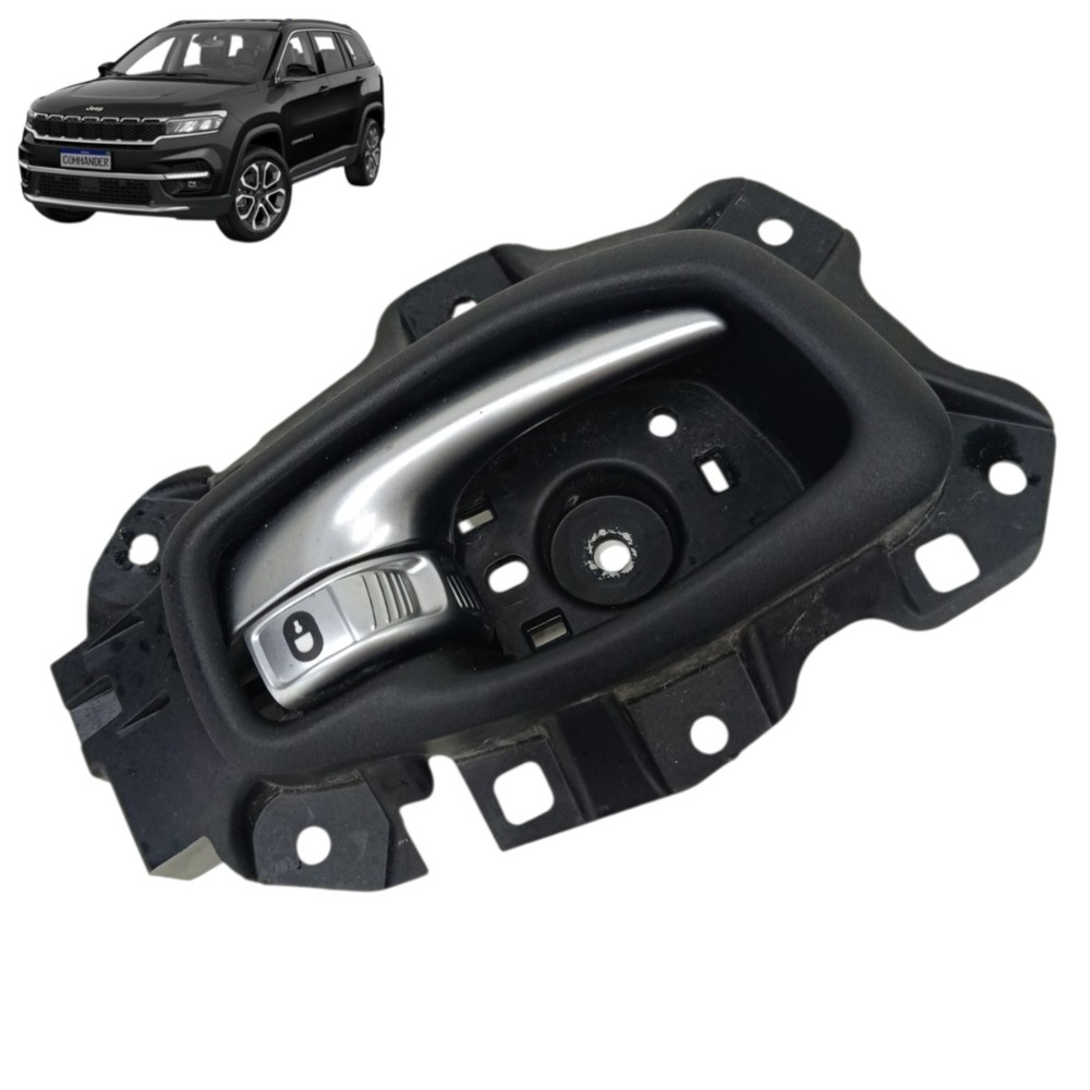 Maçaneta Interna Traseira Direita Jeep Compass 2019 2020 Preto/prata Traseira