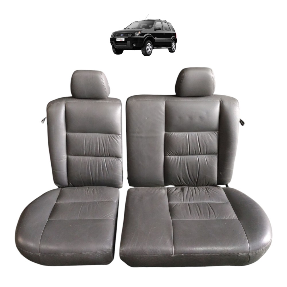 Par Banco Traseiro Couro Ford Ecosport 2003 2004 2005 06 07 Cinza 1