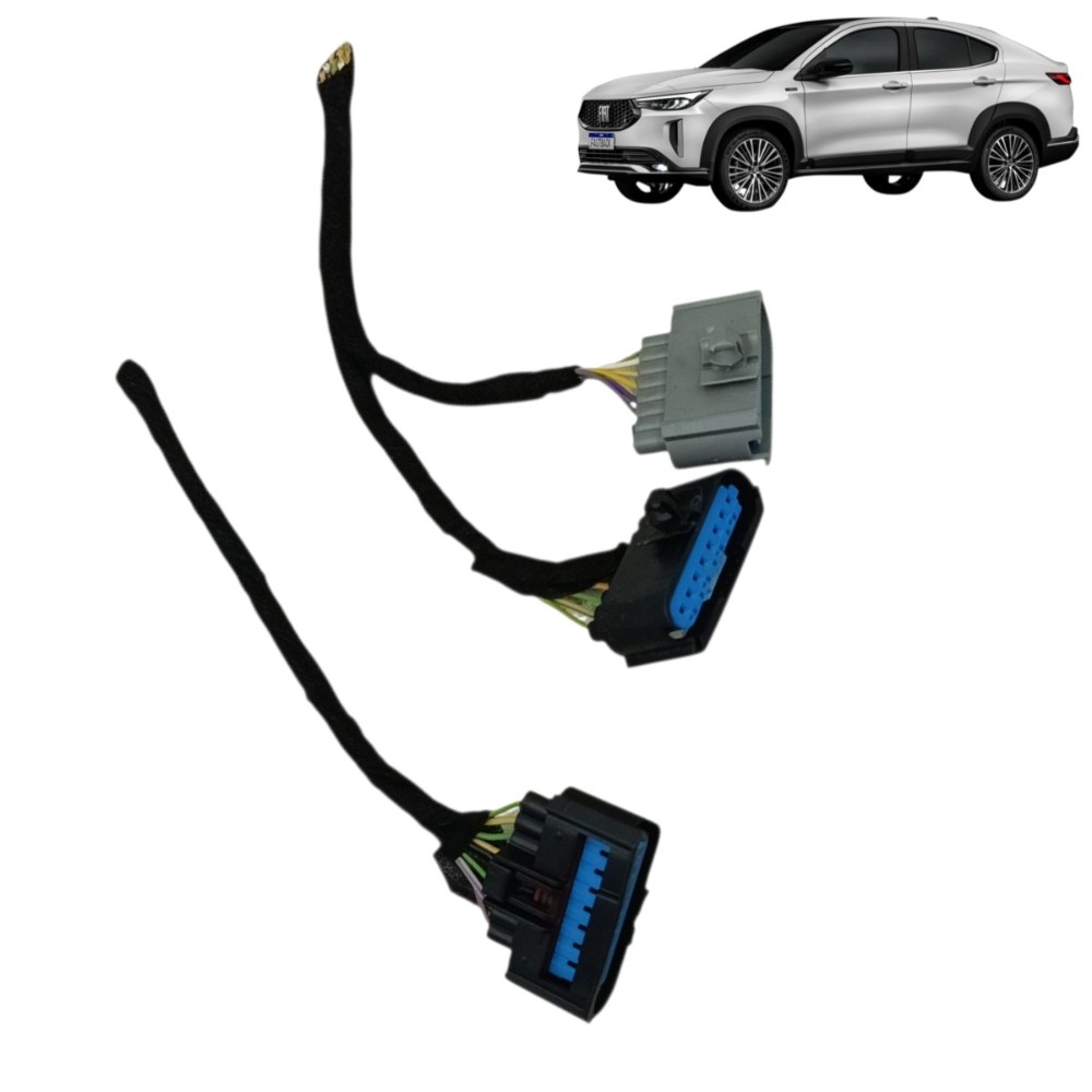 Jogo plug conector retrovisor 8 fios fiat fastback 2023 2024