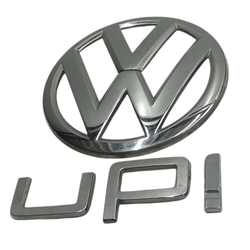 Par Emblema Tampa Traseira Vw Up 2014 2015 2016 2017 Cromado 2