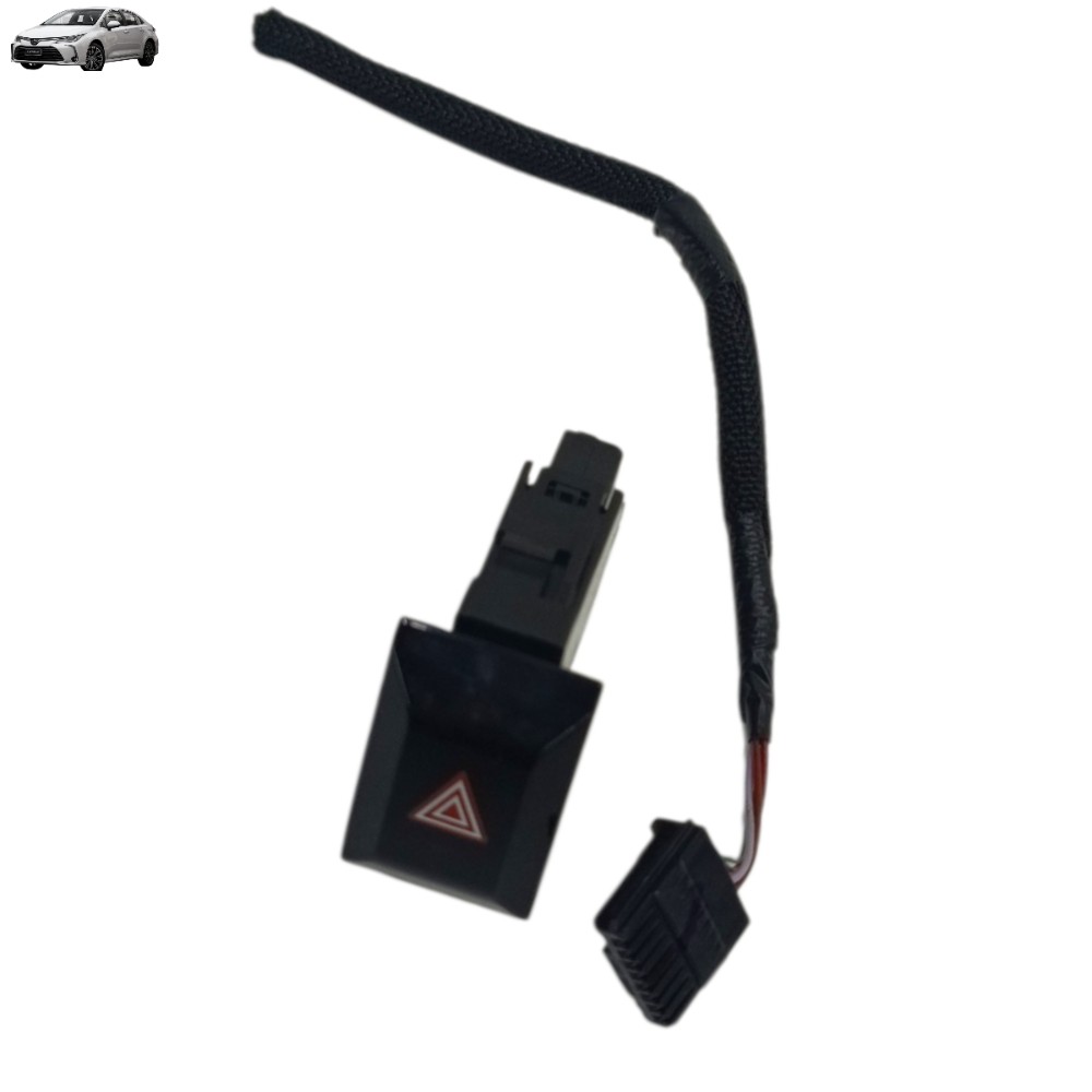 Botão Pisca Alerta Com Conector Toyota Corolla 2021 2022 Preto