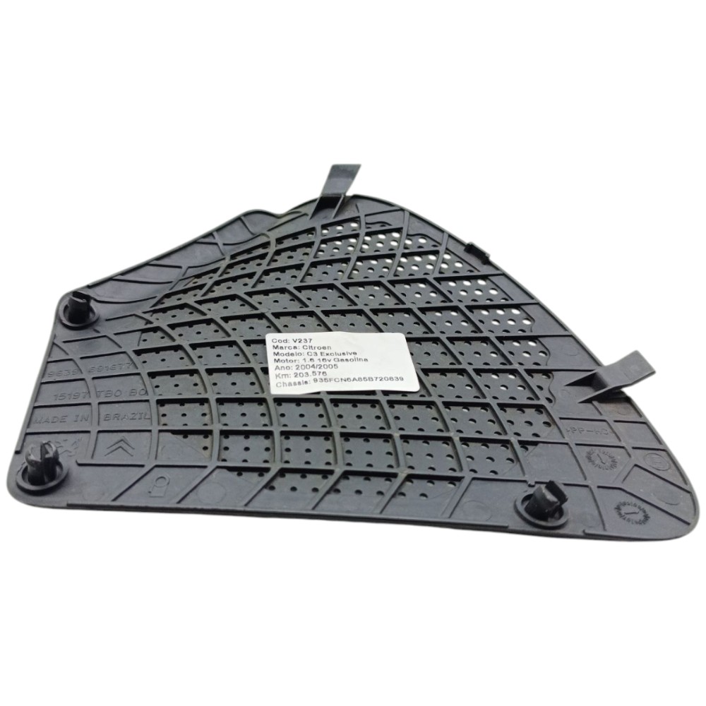 Tela Alto Falante Porta Traseira Esquerda Citroen C3 2005 06 Preto 4
