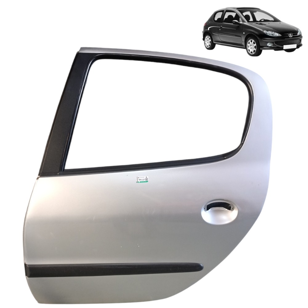 Porta Traseira Esquerda Peugeot 206 207 2007 2008 2009 2010 Traseira Esquerdo Prata 1