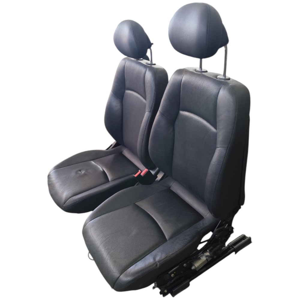 Par Banco Couro Dianteiro Mercedes C230 2003 2004 2005 2006 Preto 2