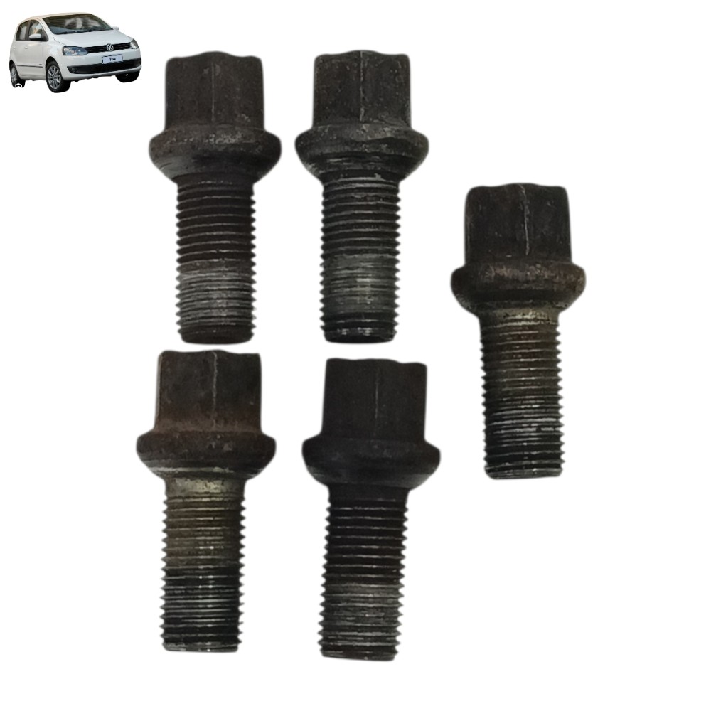 Jogo 5 Parafuso Roda Chave 17 Vw Fox 2014 2013 2012