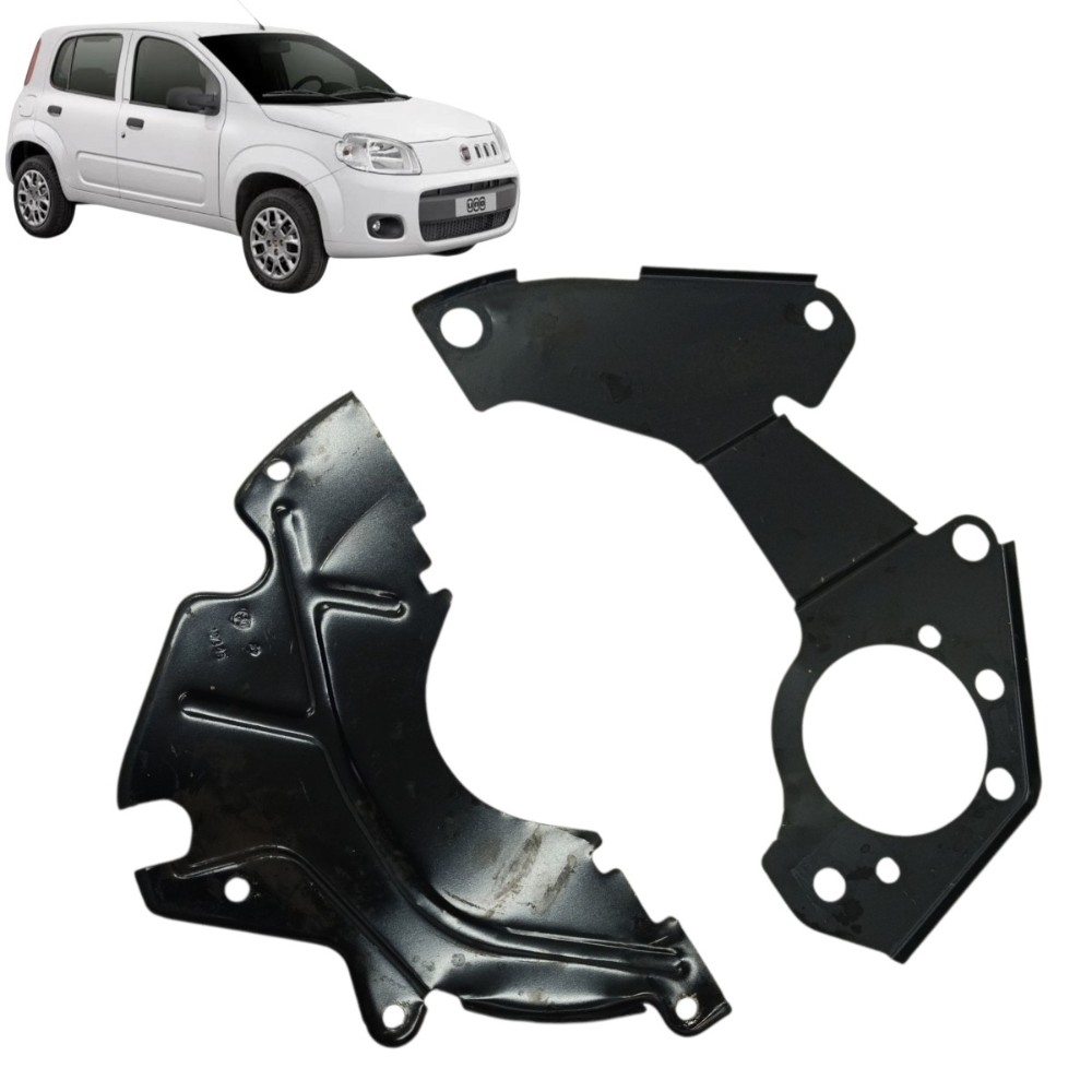Par Chapa defletor protetor câmbio motor Fiat Uno 2014 2015