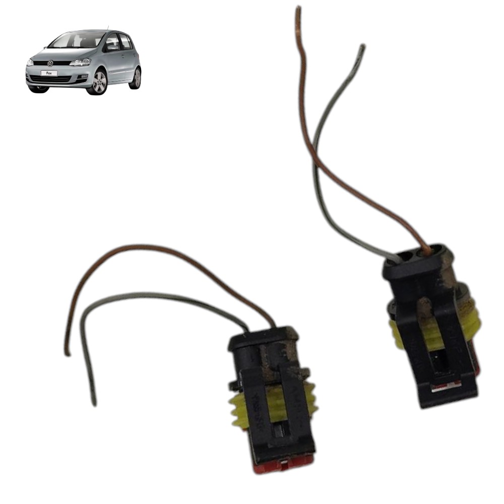 Par Plug Conector Luz Placa Vw Fox 2006 2007 2008 2009 2010 1