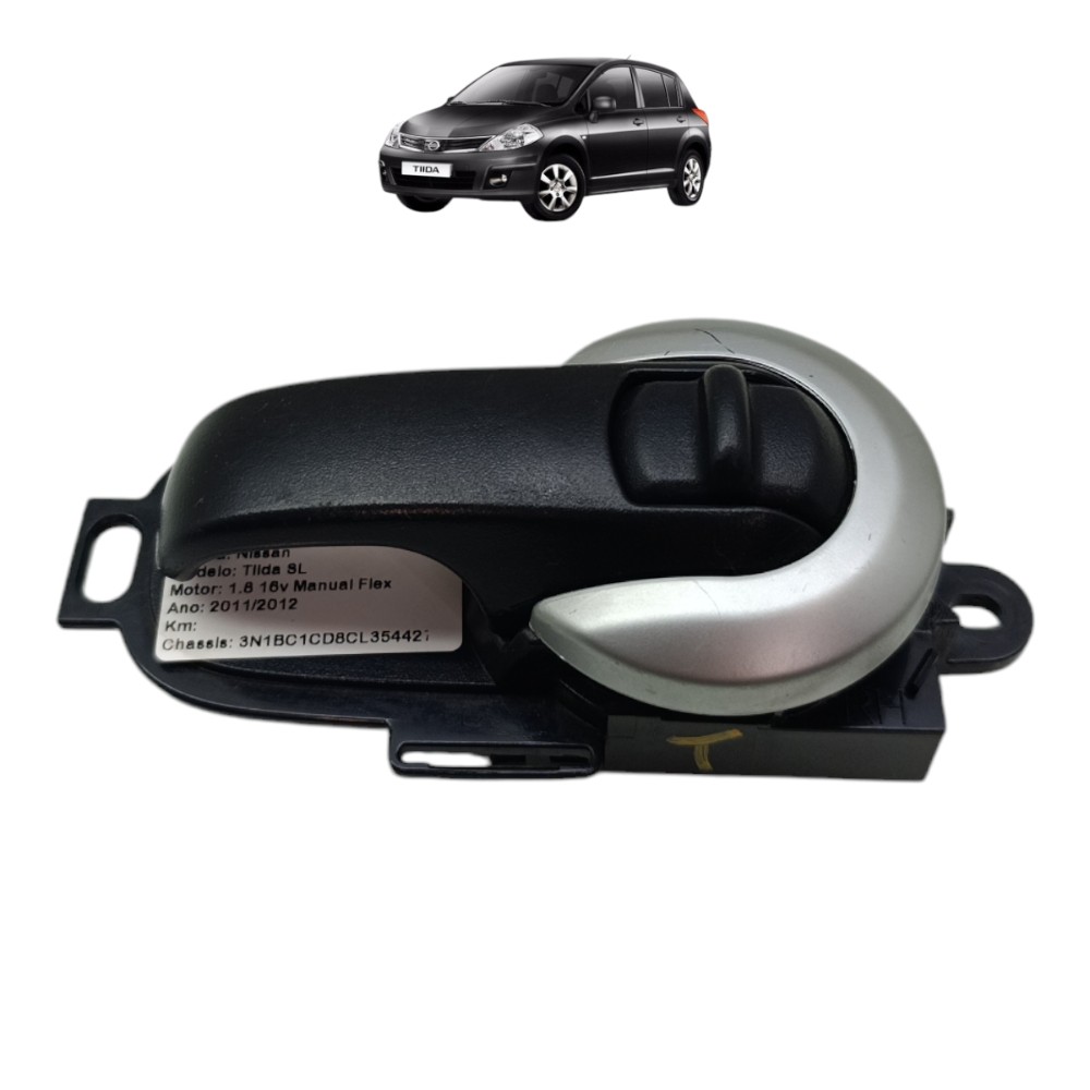 Maçaneta Interna Direita Nissan Tiida 2012 2011 2010 2009 08 Preto Dianteira/traseira 1